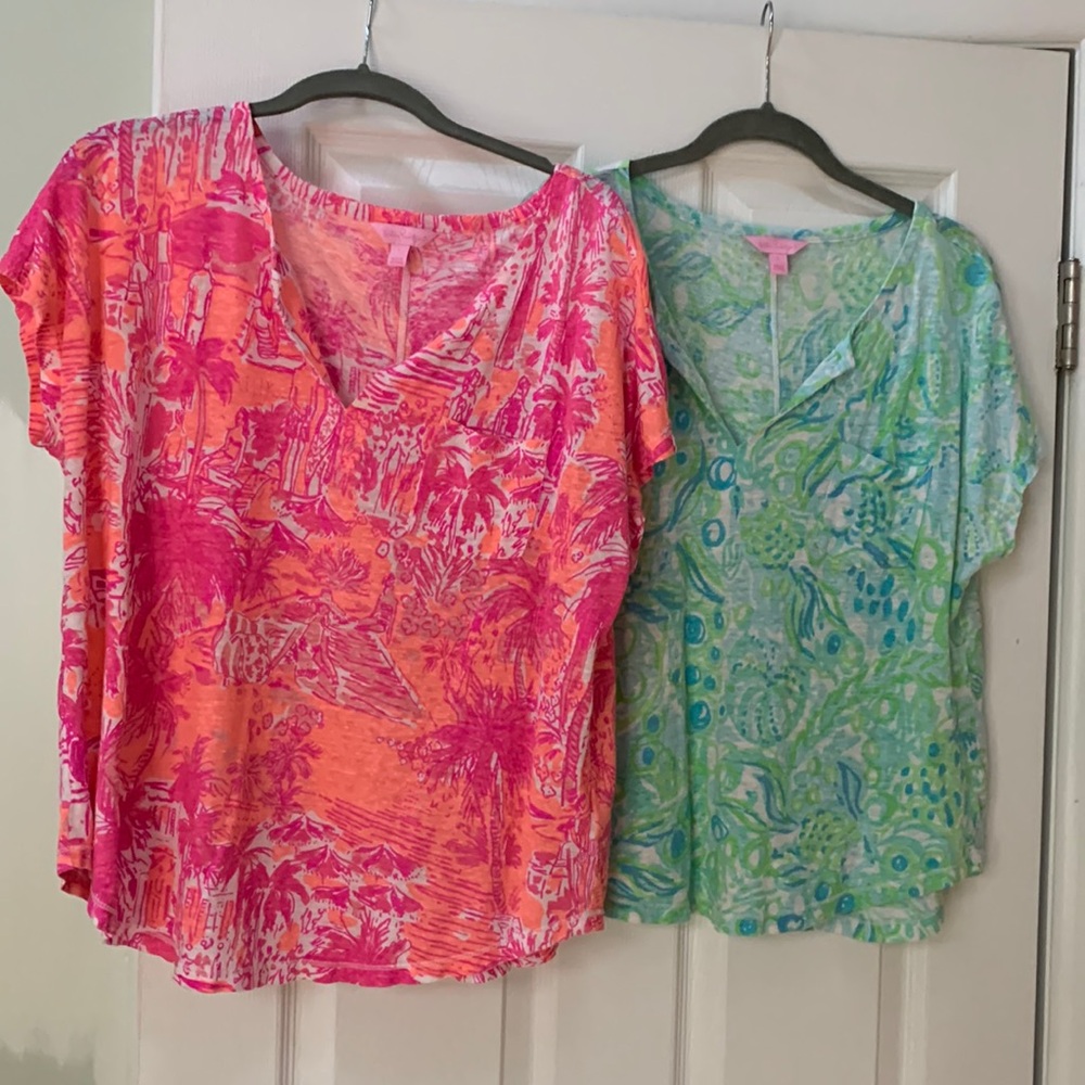 Lily Pulitzer 2 large short sleeve tops